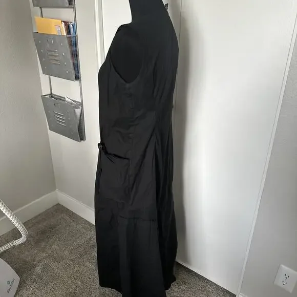 RONI RABL Lagenlook Midi Dress Artsy Cotton Black Small - Picture 5 of 7